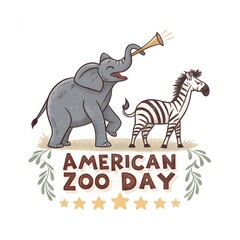  American Zoo Day Tiger Lion Graphic