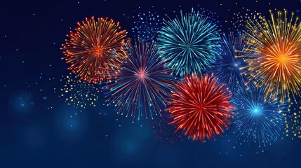 Colorful Fireworks Exploding in the Night Sky Celebrating a Special Event
