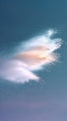 Fototapete - White and Gold Spray Paint Particles Texture on Dark Blue Background