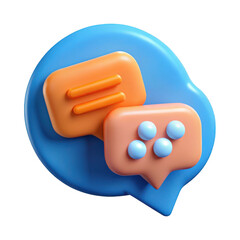 Aufkleber - 3d realistic chat bubbles icon with communication symbols isolated on transparent background