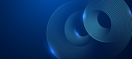 Poster - Abstract glowing concentric swirl background