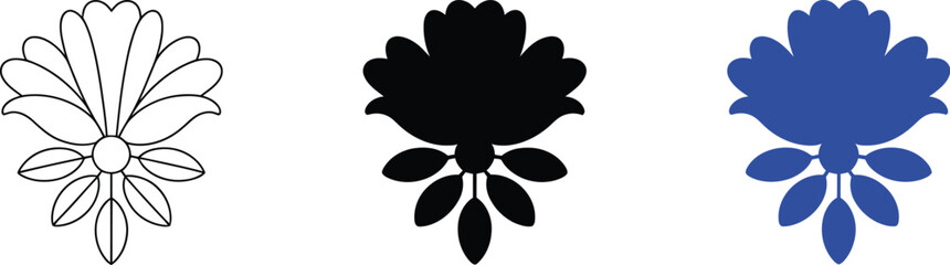 Poster - Vector floral design element flower blossom illustration decorative plant botanical art drawing icon 100 editable vector illustration with png format