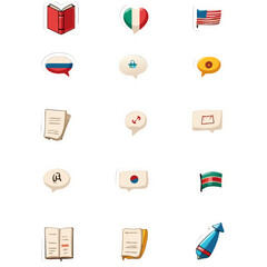 Poster - A diverse collection of digital icons representing communication languages and symbols for global
