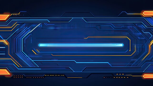 Futuristic circuit board design with glowing lines.