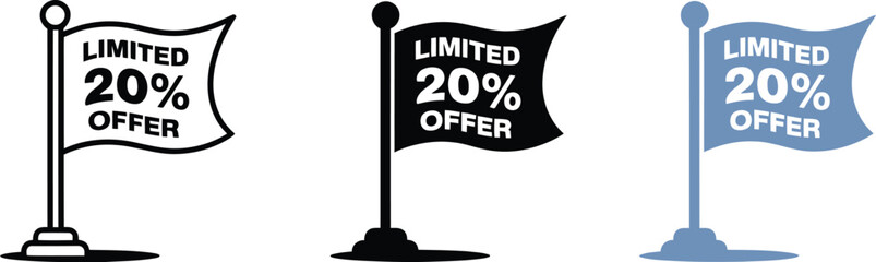 Poster - limited offer twenty percent off sale promotion discount special deal marketing advertising banner g