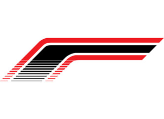 Poster - Red and black striped vector pattern for car body, boat, motorcycle, sportswear, toy, sports design element. Racing stripe. thin lines