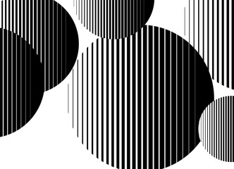 Poster - Abstract large circles. Striped pattern of thin black lines on a white background. Modern vector background for covers, packaging, advertising.