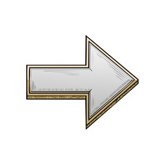 Poster - Arrow Sketch Style Illustration Pointing Right for Direction and Navigation
