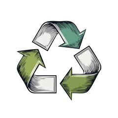 Poster - Retro Style Recycle Symbol with Arrows on Black Background, Illustrative Design