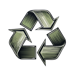 Poster - Vintage Style Recycled Arrows Symbol Ecology Concept for Conservation Environment