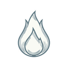 Poster - Stylized flame illustration with engraved pattern on a dark background for use in projects needing a bold artistic flare