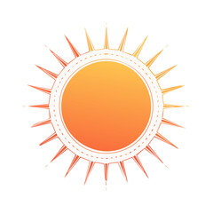 Poster - Abstract sun illustration with gradient fill against black background for design element and summer weather projects