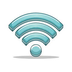 Poster - stylized wireless signal icon with translucent light blue hue on dark backdrop for connectivity conc