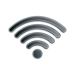 Poster - modern wi-fi signal icon illustrating wireless internet connectivity on black background