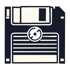 Poster - Retro Floppy Disk Illustration Computer Technology Memory Media Storage Data Preservation
