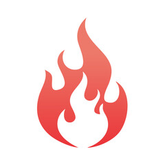 Poster - Stylized Fire Flames Illustration Red Gradient Isolated on Black Background