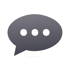 Poster - Gray speech bubble icon with three white dots, representing conversation or message waiting symbol