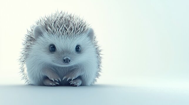 Cute hedgehog in studio setting
