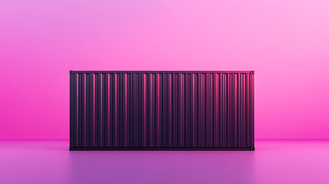 A corrugated container shimmers in vibrant shades of pink and purple, suggesting themes of modern storage and industrial chic.