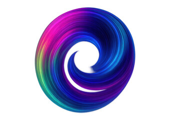 Poster - Colorful swirling vortex blending dynamic hues, creating mesmerizing abstract pattern with translucent background