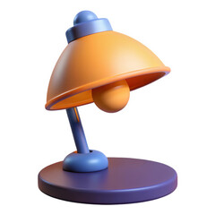 Leinwandbilder - Desk lamp isolated on transparent background providing illumination in a 3d rendering