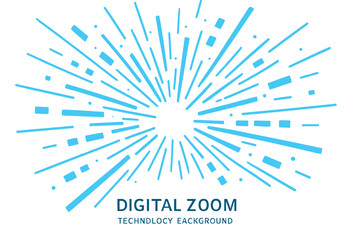 Poster - Digital zoom bursting lines form the basis of a technology background design