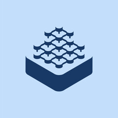 Poster - Blockchain icon vector illustration, Cryptocurrency blockchain sign, Machine learning symbol, Technology and AI concept