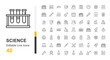 © HUANG - Comprehensive collection of 40 modern editable line icons for scientific research, laboratory experiments, and education. A versatile set of vector graphics depicting various chemical, biological,
