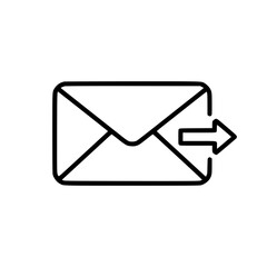 Poster - Outline icon of an envelope with arrow indicating sending concept  