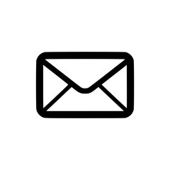Poster - Mail envelope icon in simple black outline style  