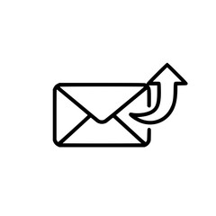 Poster - Envelope with arrow indicating forward motion for outline icon  