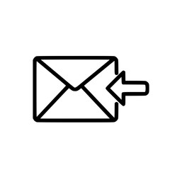 Poster - Outline icon of an envelope with an arrow indicating return, concept of outline icon  