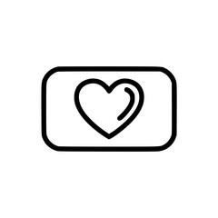 Poster - Outline icon with heart shape in rectangular frame concept of outline icon  