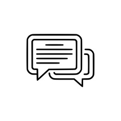 Poster - Outline icon of speech bubbles for communication concept  