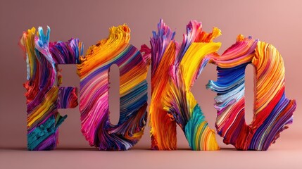 Aufkleber - Colorful fluid lettering art, showing the word 'funko' on a bright background, created from vibrant paint strokes for playful branding