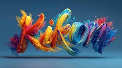 Aufkleber - Colorful fluid lettering art, showing the word 'funko' on a bright background, created from vibrant paint strokes for playful branding