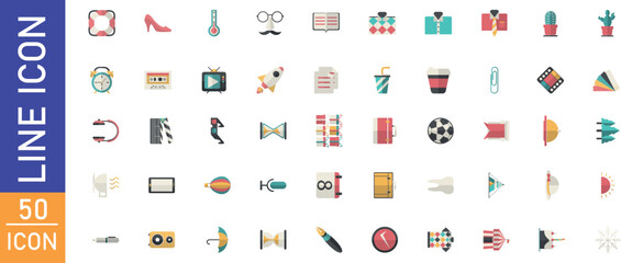 Poster - Colorful web vector icon set with numbers and letters for business and internet design