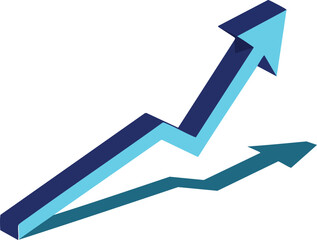 Poster - Upward trending arrow symbol illustrating growth progress and success in business and finance vector graphic design concept