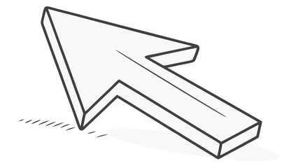 Fototapete - Stylized Arrow Cursor with Shadow Pointing Upward and to the Right.