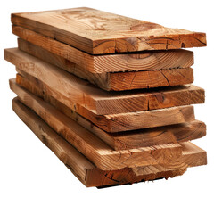 Poster - Stacked wooden planks with rustic finish, showcasing natural grain and texture, ideal for construction or DIY projects