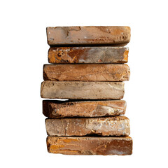 Poster - Stacked bricks in earthy tones create rustic and textured appearance, perfect for construction or decorative purposes