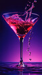 © Nayotsaphon - Vibrant Cocktail Splash in Martini Glass with Colorful Background