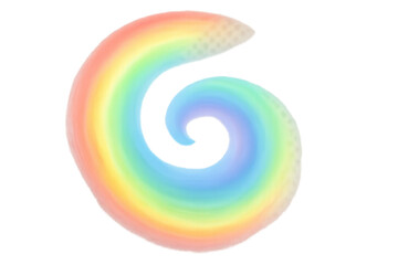 Poster - Rainbow forming a colorful spiral on a transparent background, perfect for fantasy or joyful projects