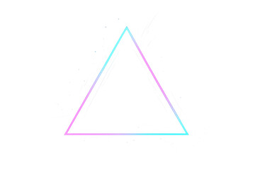 Fototapete - Neon light triangle frame glowing on transparent background, perfect for modern and futuristic designs