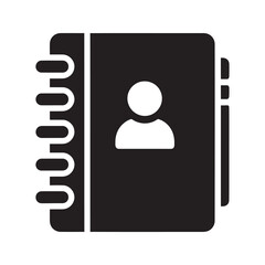 Poster - Contact book solid glyph icon for business and personal address management spiral notebook for organizing phone numbers and information vector