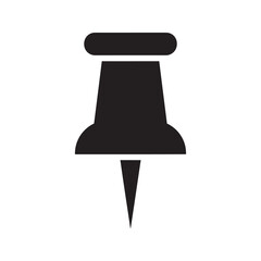 Poster - Push pin solid glyph icon for notice board and office supply thumbtack for posting notes and reminders on a corkboard stationery item vector