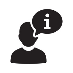 Poster - User information profile with personal data help support guide account details contact info assistance symbol vector solid glyph icon pictogram