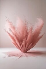 Poster - Ethereal Pink Dust Cloud Bursting, a Captivating Display of Delicate Powder
