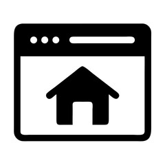 Poster - Vector Graphic of a Computer Browser Displaying a House Homepage Icon