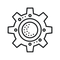 Poster - Gear-shaped Dotted Circle Icon for Design and Tech Use